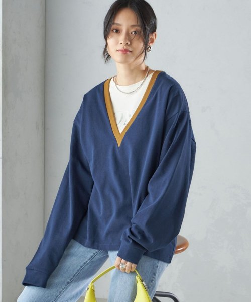 SHIPS WOMEN(シップス　ウィメン)/【SHIPS別注】onit:〈洗濯機可能〉ディープ Vネック ロング スリーブ TEE ◇/img29