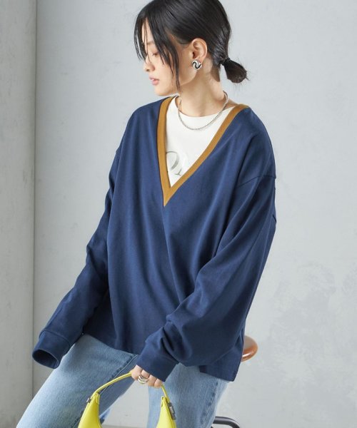 SHIPS WOMEN(シップス　ウィメン)/【SHIPS別注】onit:〈洗濯機可能〉ディープ Vネック ロング スリーブ TEE ◇/img30