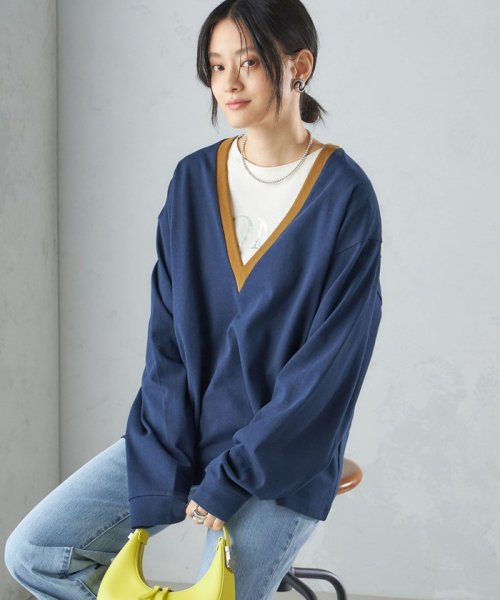 SHIPS WOMEN(シップス　ウィメン)/【SHIPS別注】onit:〈洗濯機可能〉ディープ Vネック ロング スリーブ TEE ◇/img31