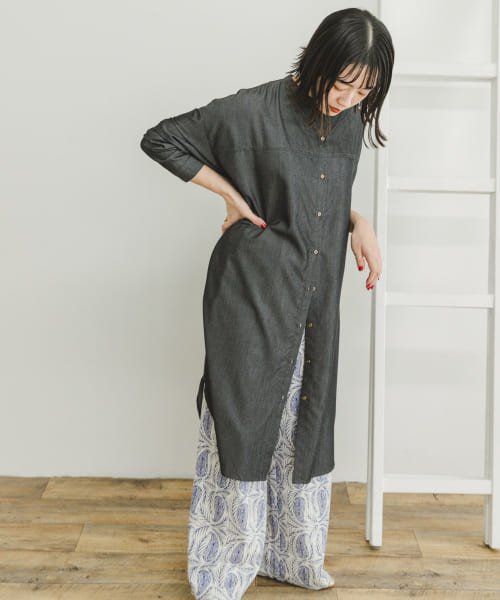 ITEMS URBANRESEARCH(アイテムズ アーバンリサーチ（レディース）)/テンセルライクバンドカラーワンピース/img02