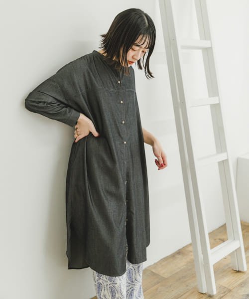 ITEMS URBANRESEARCH(アイテムズ アーバンリサーチ（レディース）)/テンセルライクバンドカラーワンピース/img05