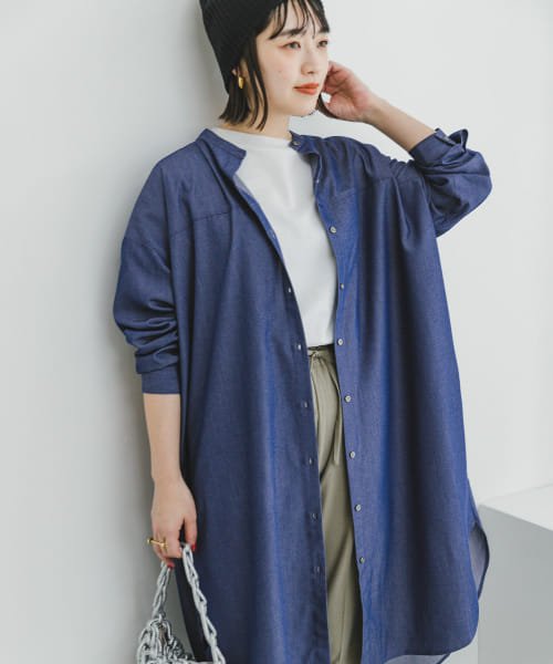 ITEMS URBANRESEARCH(アイテムズ アーバンリサーチ（レディース）)/テンセルライクバンドカラーワンピース/img12