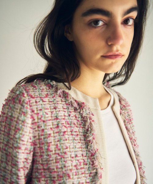 フリンジツイードジャケット 