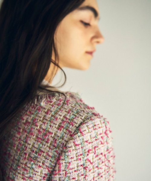 フリンジツイードジャケット 