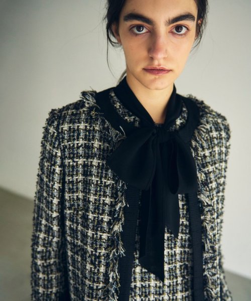 フリンジツイードジャケット 