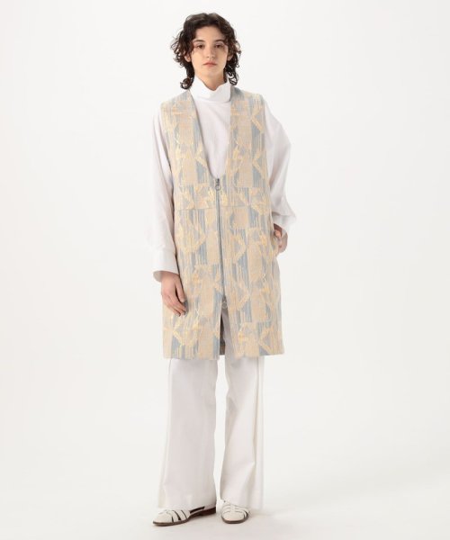 ジオメトリックグリッタージャカード ロングジレ 