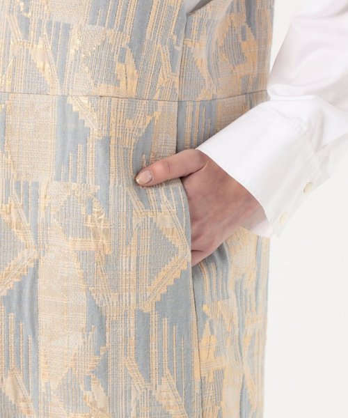ジオメトリックグリッタージャカード ロングジレ 