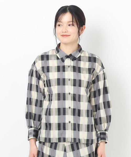 CORDIER(ＣＯＲＤＩＥＲ)/【セットアップ可】オリジナルチェック ふんわり袖シャツ/img01