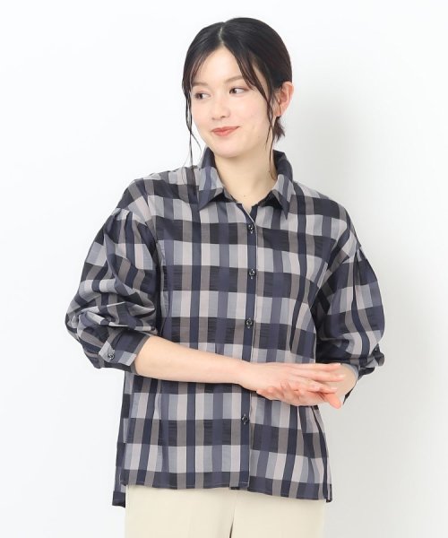 CORDIER(ＣＯＲＤＩＥＲ)/【セットアップ可】オリジナルチェック ふんわり袖シャツ/img07
