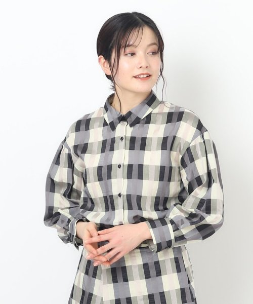 CORDIER(ＣＯＲＤＩＥＲ)/【セットアップ可】オリジナルチェック ふんわり袖シャツ/img11