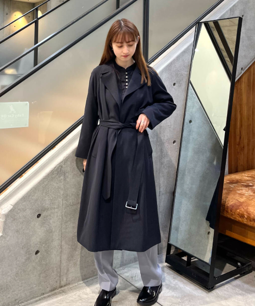 ジャケット・アウター tac:tac LIGHT MELTON PIPING TRENCH COAT tac:tac LIGHT MELTON PIPING TRENCH COAT