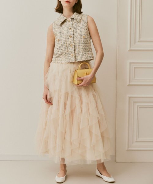 【LOULOU WILLOUGHBY】LINTONツイードミニベスト LOULOU