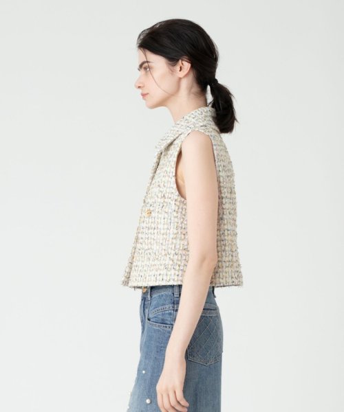 【LOULOU WILLOUGHBY】LINTONツイードミニベスト LOULOU