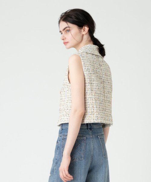 【LOULOU WILLOUGHBY】LINTONツイードミニベスト LOULOU
