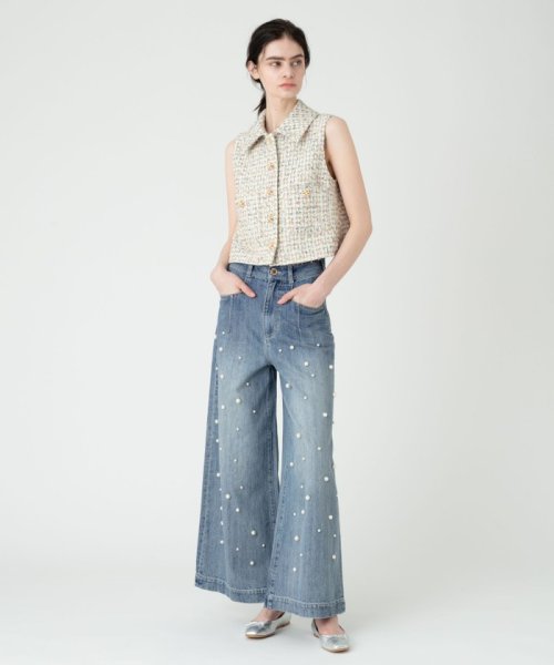 【LOULOU WILLOUGHBY】LINTONツイードミニベスト LOULOU