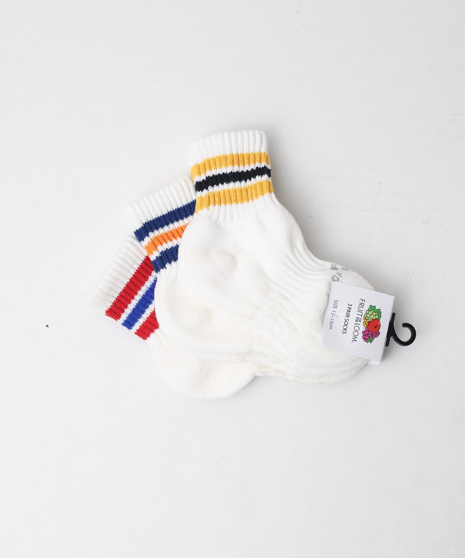 【78】【FOLS005】【FRUIT OF THE LOOM】KIDS 3P LINE SOCKS 【ラクマ】