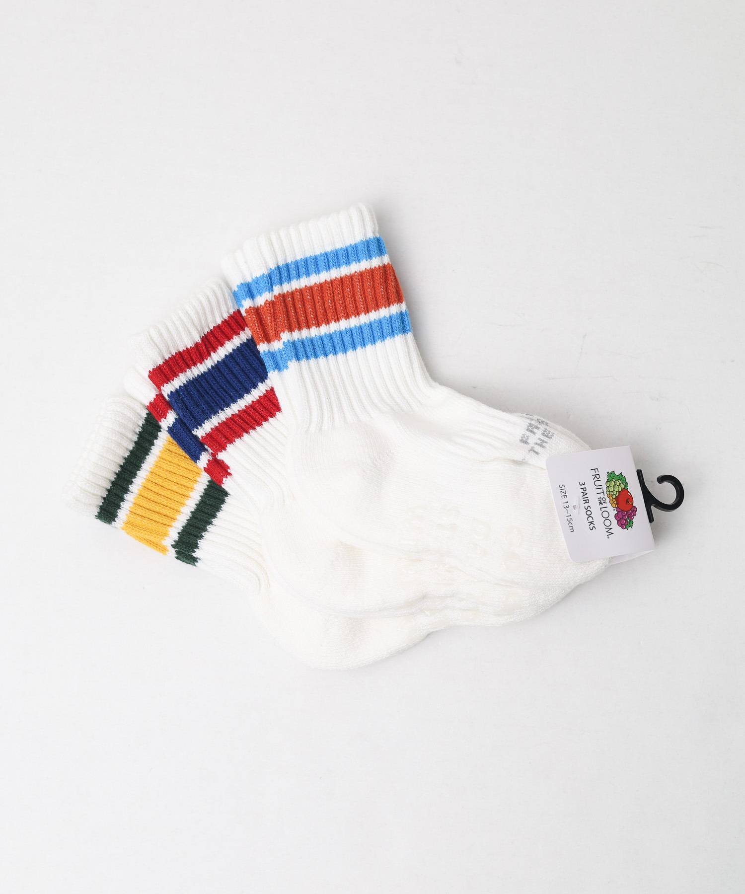 【78】【FOLS005】【FRUIT OF THE LOOM】KIDS 3P LINE SOCKS 【ラクマ】