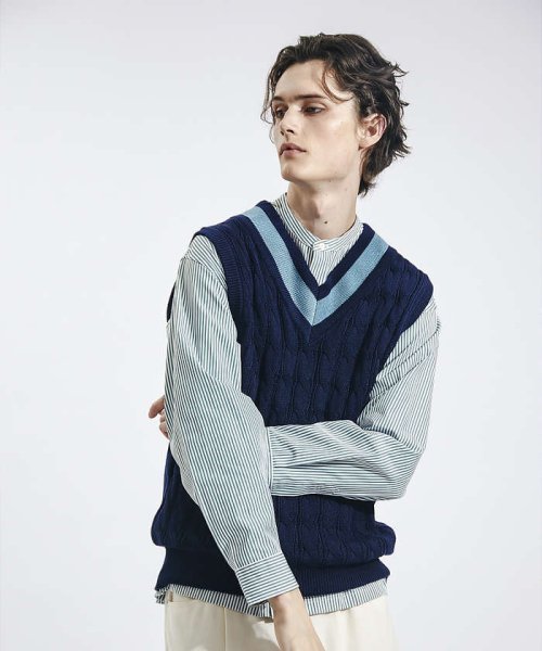 ケーブル編み チルデンベスト ケーブル編み チルデンベスト W1275115739(9724円)