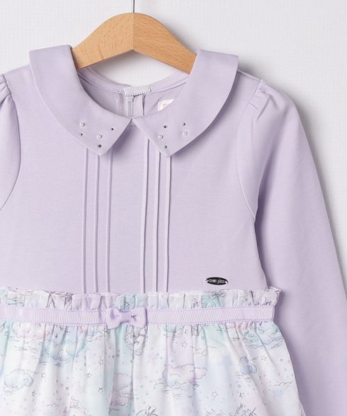 セール】 メゾピアノ(mezzo piano) |星空柄ドッキングワンピース  