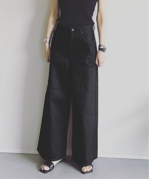 【woadblue × エディター坪田あさみ】WIDE PANTS（ブラック） VERMEIL par 着用サイズ