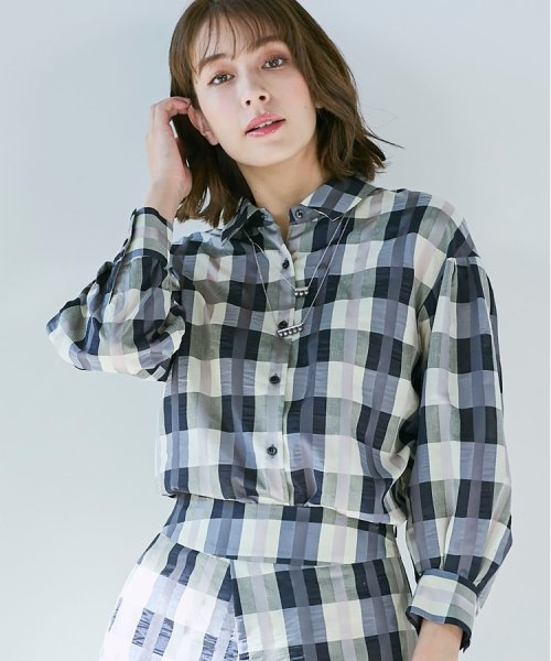 CORDIER(ＣＯＲＤＩＥＲ)/【セットアップ可】オリジナルチェック ふんわり袖シャツ/img16