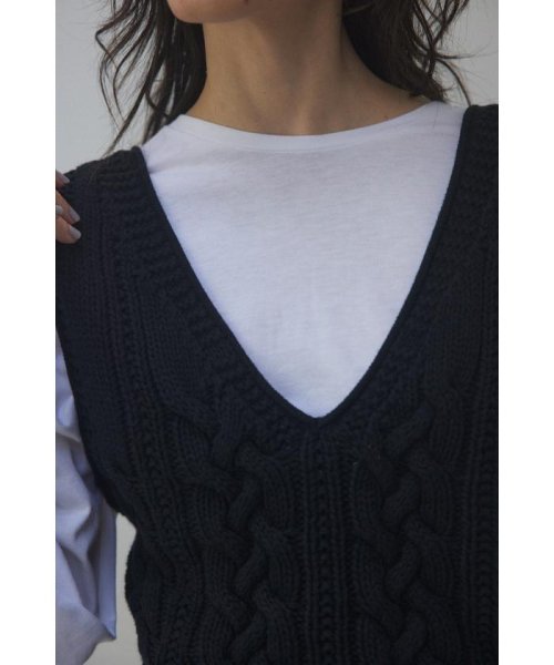 BLACK BY MOUSSY(ブラックバイマウジー)/cable knit tank top/img11
