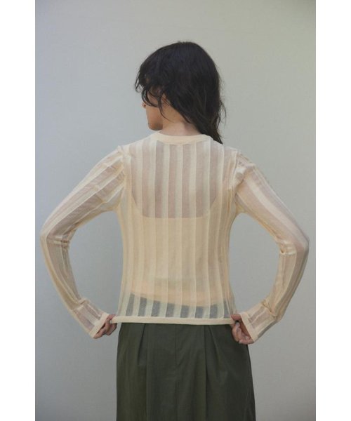 BLACK BY MOUSSY(ブラックバイマウジー)/sheer stripe tops/img03