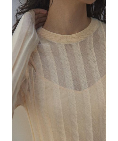 BLACK BY MOUSSY(ブラックバイマウジー)/sheer stripe tops/img04