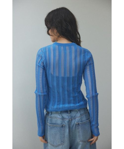BLACK BY MOUSSY(ブラックバイマウジー)/sheer stripe tops/img10