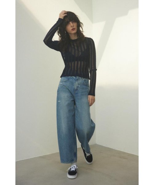 BLACK BY MOUSSY(ブラックバイマウジー)/sheer stripe tops/img20