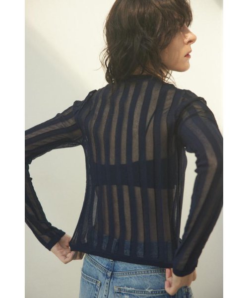 BLACK BY MOUSSY(ブラックバイマウジー)/sheer stripe tops/img22