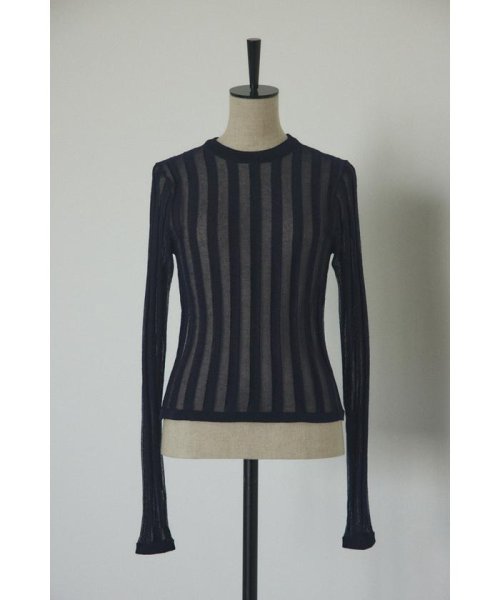 BLACK BY MOUSSY(ブラックバイマウジー)/sheer stripe tops/img25