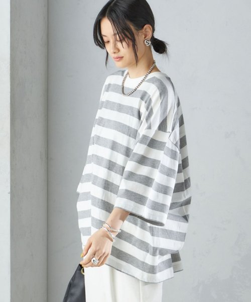 SHIPS WOMEN(シップス　ウィメン)/【SHIPS別注】onit:〈手洗い可能〉ボーダー ビッグ シルエット TEE◇/img11