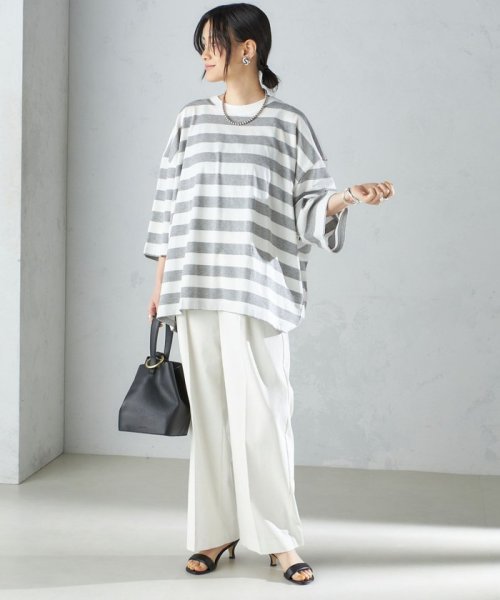 SHIPS WOMEN(シップス　ウィメン)/【SHIPS別注】onit:〈手洗い可能〉ボーダー ビッグ シルエット TEE◇/img17