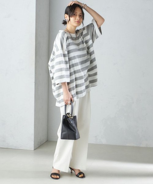 SHIPS WOMEN(シップス　ウィメン)/【SHIPS別注】onit:〈手洗い可能〉ボーダー ビッグ シルエット TEE◇/img22