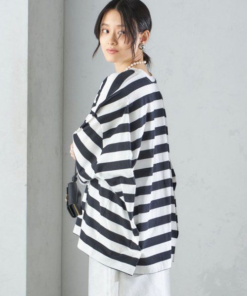 SHIPS WOMEN(シップス　ウィメン)/【SHIPS別注】onit:〈手洗い可能〉ボーダー ビッグ シルエット TEE◇/img26