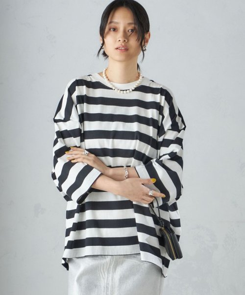 SHIPS WOMEN(シップス　ウィメン)/【SHIPS別注】onit:〈手洗い可能〉ボーダー ビッグ シルエット TEE◇/img31