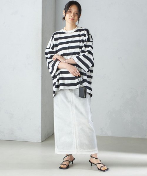 SHIPS WOMEN(シップス　ウィメン)/【SHIPS別注】onit:〈手洗い可能〉ボーダー ビッグ シルエット TEE◇/img33