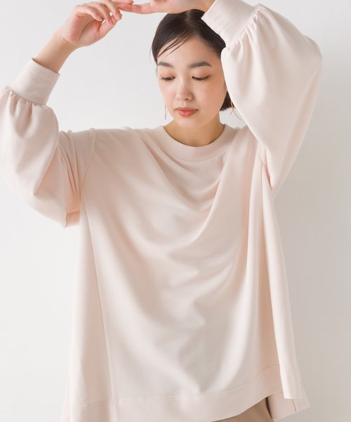 OMNES(オムネス)/【OMNES】+3℃蓄熱ストレッチ ボリューム袖Aライン長袖Tシャツ/img05