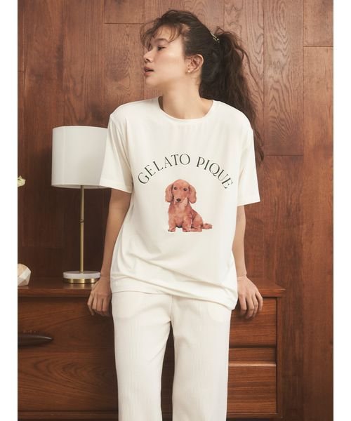 gelato pique(gelato pique)/DOG柄ワンポイントTシャツ/img08