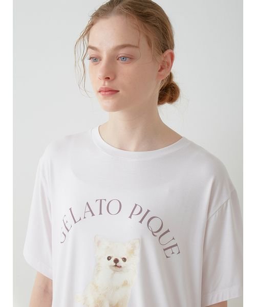 gelato pique(gelato pique)/DOG柄ワンポイントTシャツ/img16