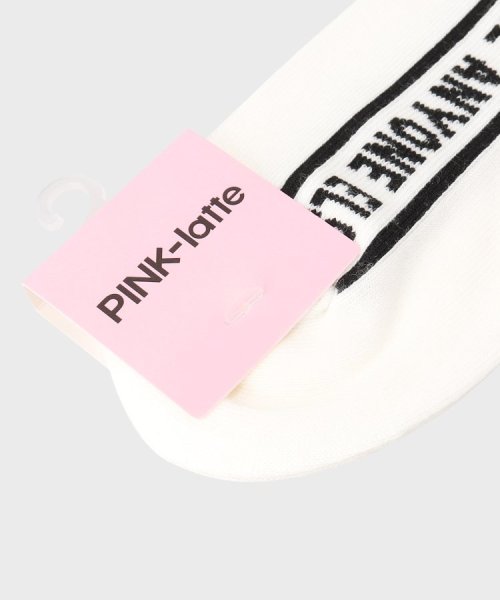 PINK-latte(ピンク　ラテ)/縦ラインメッセージショート丈ソックス/img04