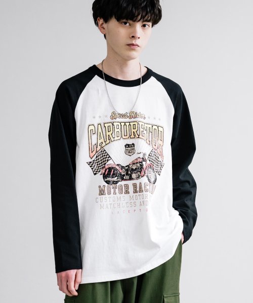 Rocky Monroe(ロッキーモンロー)/ロンT ラグラン 長袖 メンズ レディース カットソー Tシャツ プリント カレッジ 天竺ボディ ロゴ 綿 コットン 古着 リラックス ルーズ ビッグシルエット/img03