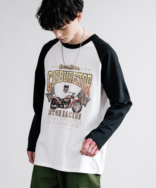 Rocky Monroe(ロッキーモンロー)/ロンT ラグラン 長袖 メンズ レディース カットソー Tシャツ プリント カレッジ 天竺ボディ ロゴ 綿 コットン 古着 リラックス ルーズ ビッグシルエット/img04