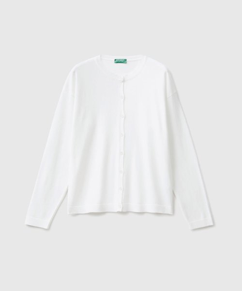 BENETTON (women)(ベネトン（レディース）)/コットンモダール無地クルーネック長袖カーディガン/img03