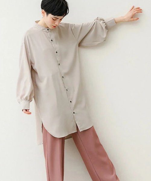 MAISON BREEZE(MAISON BREEZE)/【MAISON BREEZE】とろみロングシャツ SCCH400/img01