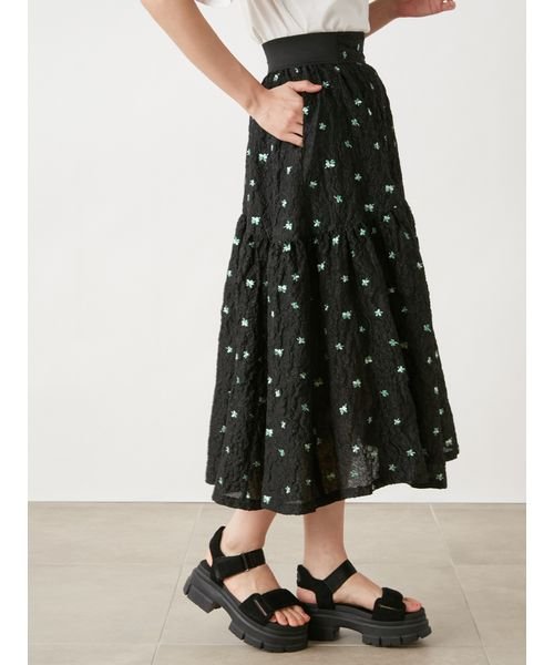 エンボスジャガードボリュームギャザースカート 予めご了承ください