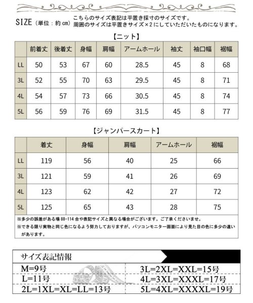 GOLD JAPAN(ゴールドジャパン)/大きいサイズ レディース ビッグサイズ クロップドシアーニット＆ジャンスカ2点セット/img17