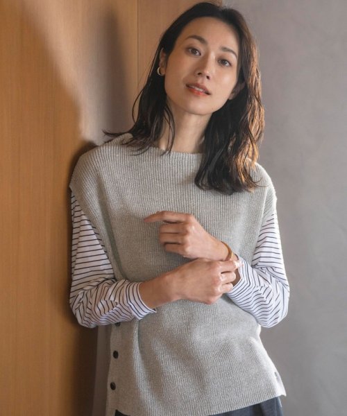 J.PRESS LADIES（LARGE SIZE）(J．プレス　レディス（大きいサイズ）)/【洗える】LINEN COTTON ニット ベスト/img02