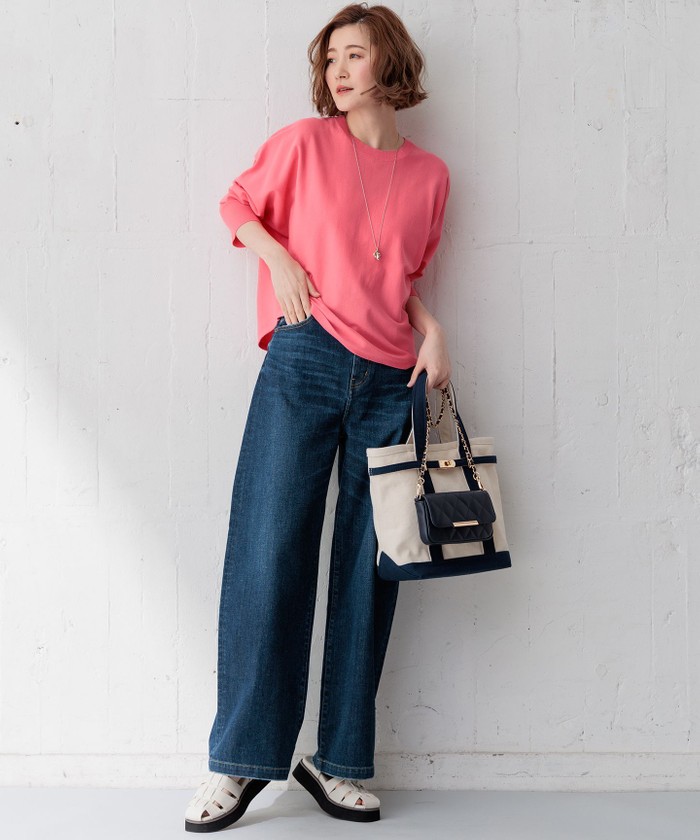 一部店舗限定】23区DENIM ストレッチ ワイドパンツ(505937193